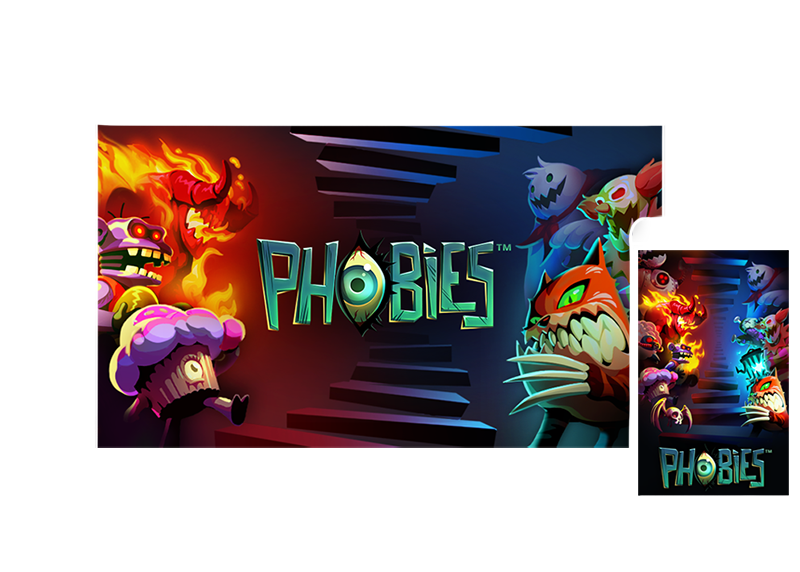 Mock-up of Phobies game on multiplatforms