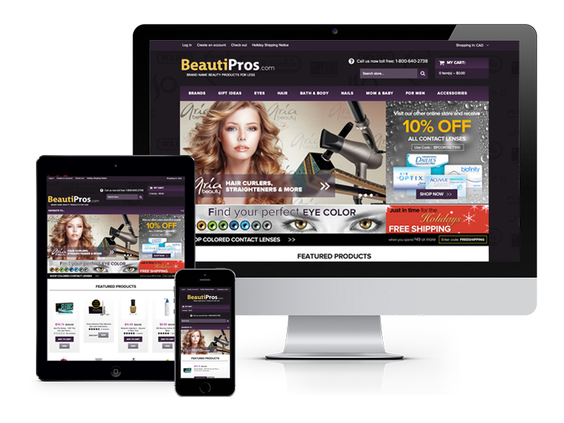 Mock-up of Beautipros website